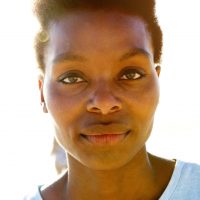 Beautiful young african woman face